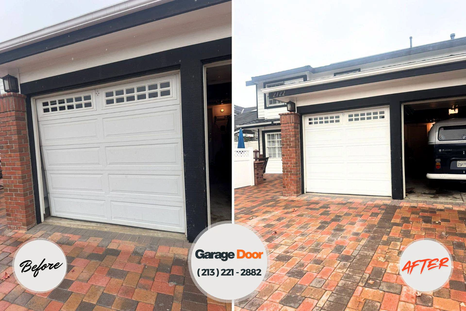 Before and after: garage door installation Hickory Creek, TX